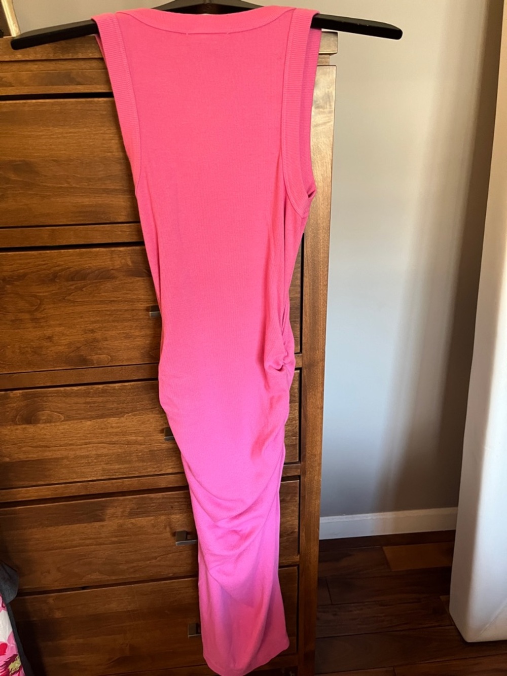 Michael Stars Bright Pink Ribbed Maxi Tank Dress - Picture 3 of 5
